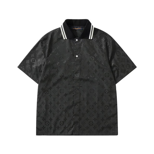 260421 New high-quality ribbed jacquard technology silk short-sleeved shirt