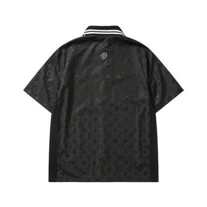 260421 New high-quality ribbed jacquard technology silk short-sleeved shirt