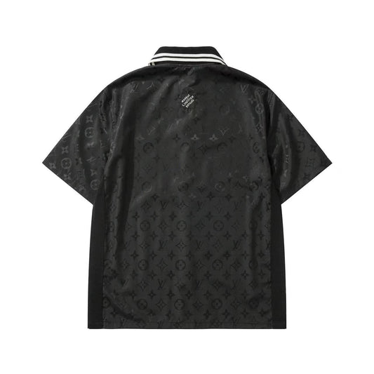 260421 New high-quality ribbed jacquard technology silk short-sleeved shirt