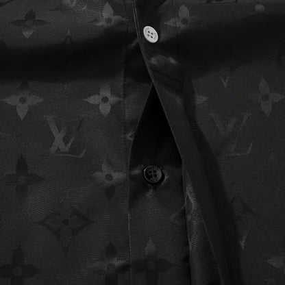 260421 New high-quality ribbed jacquard technology silk short-sleeved shirt
