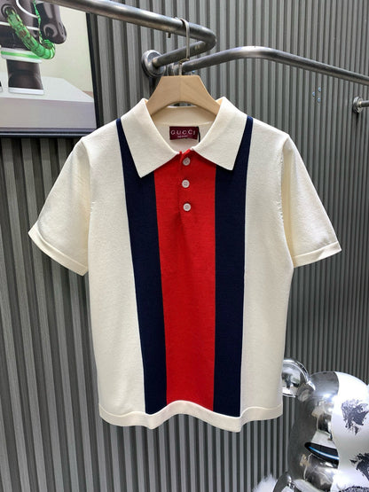 260421 New high-quality custom soft yarn knitted polo set
