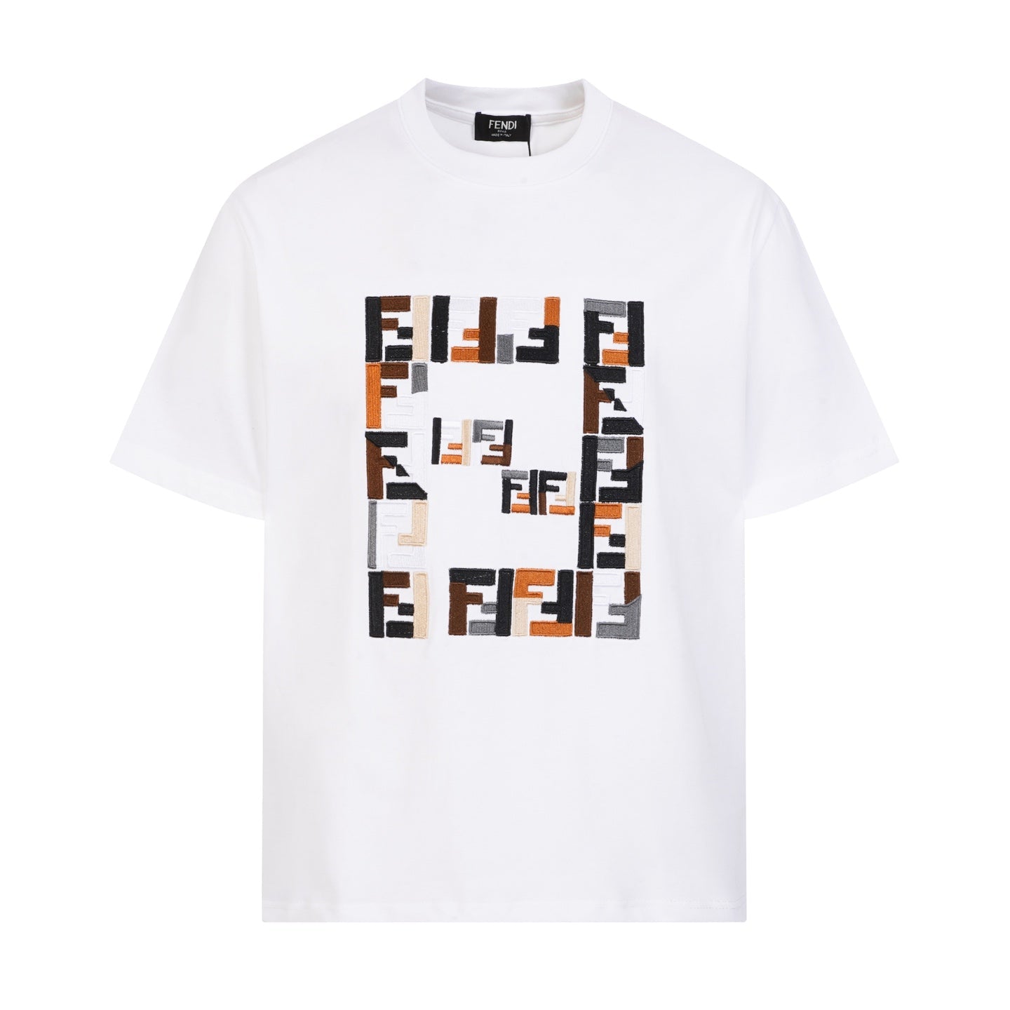 260421 New high-quality multi-color double-F patchwork embroidered T-shirt