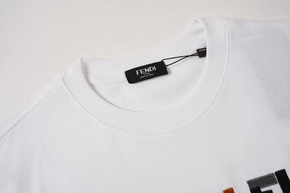 260421 New high-quality multi-color double-F patchwork embroidered T-shirt