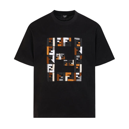 260421 New high-quality multi-color double-F patchwork embroidered T-shirt
