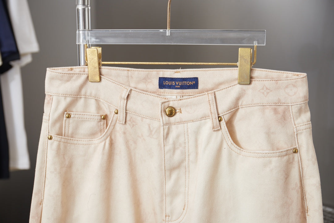 260421 New high-quality denim skate pants with full-print and gradient patterns