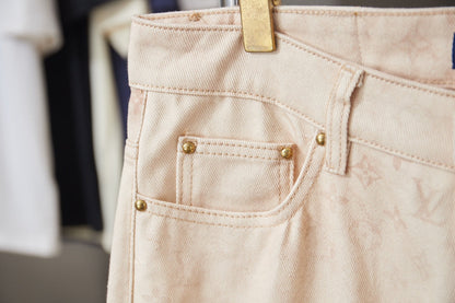 260421 New high-quality denim skate pants with full-print and gradient patterns