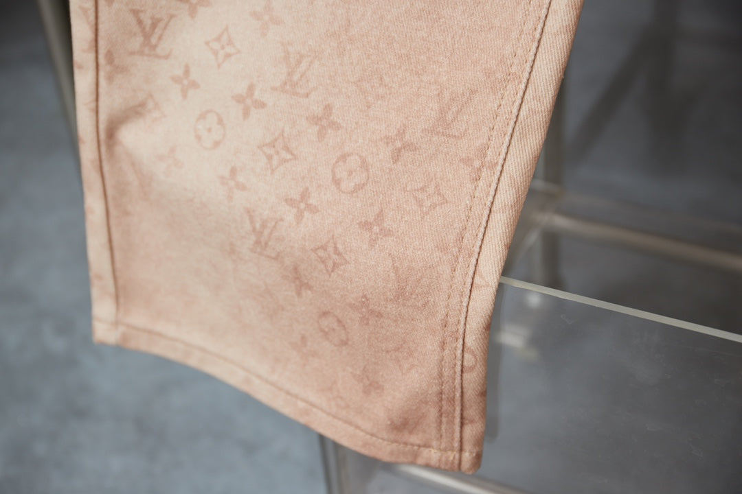 260421 New high-quality denim skate pants with full-print and gradient patterns