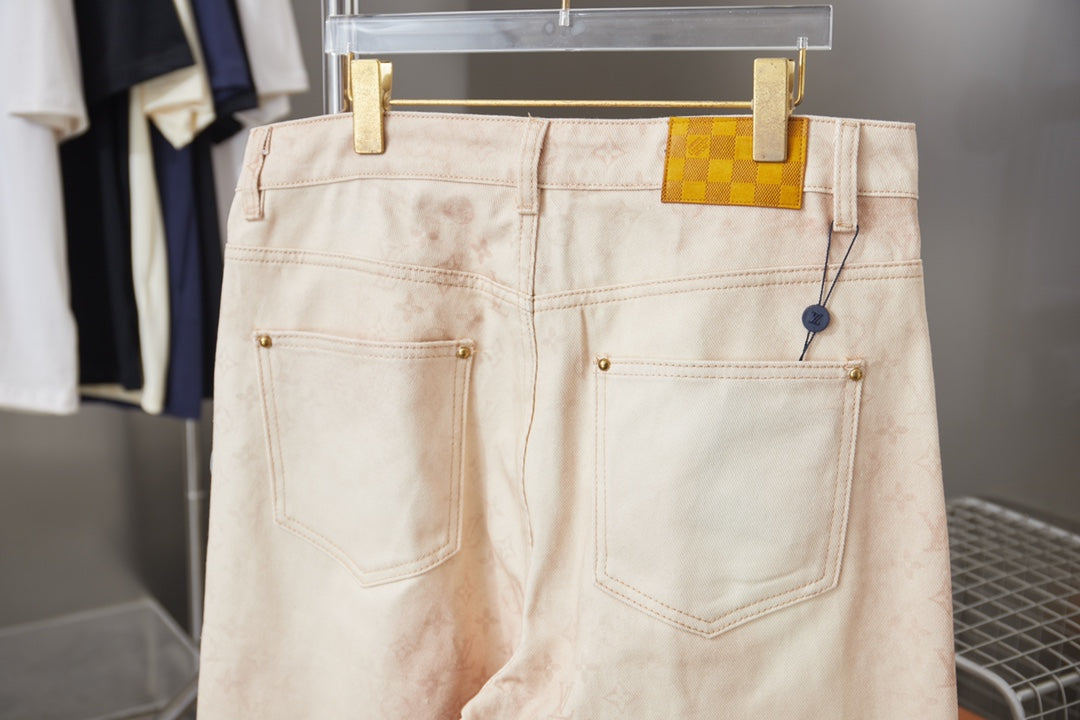 260421 New high-quality denim skate pants with full-print and gradient patterns