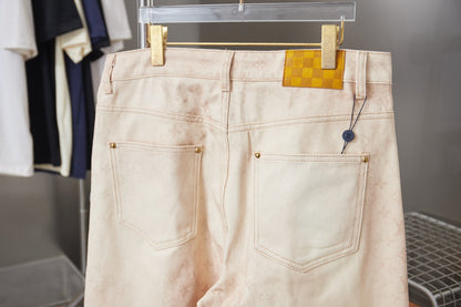 260421 New high-quality denim skate pants with full-print and gradient patterns