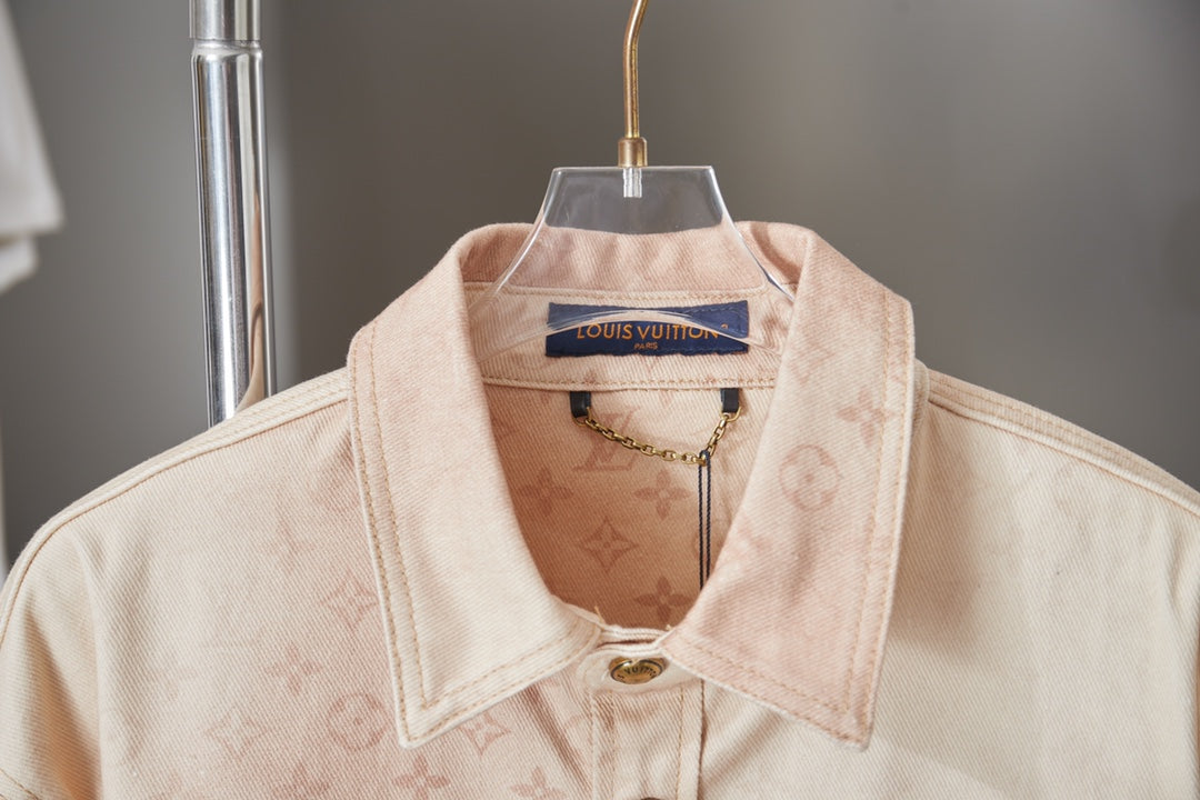 260421 New high-quality full-print gradient-pattern denim skate jacket