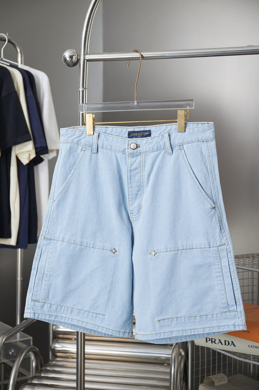 260421 New high-quality special decorative back-color embroidered denim shorts