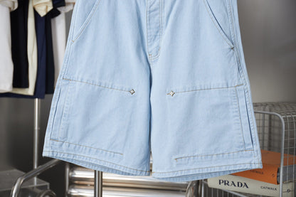 260421 New high-quality special decorative back-color embroidered denim shorts