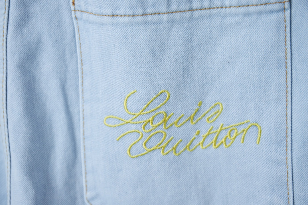 260421 New high-quality special decorative back-color embroidered denim shorts
