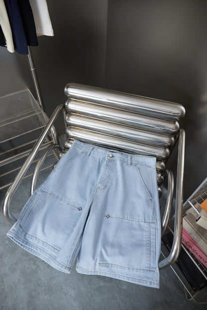 260421 New high-quality special decorative back-color embroidered denim shorts