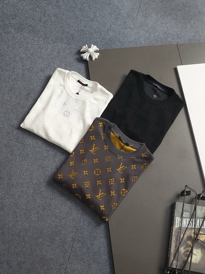 260421 New high-quality jacquard towel embroidered T-shirt