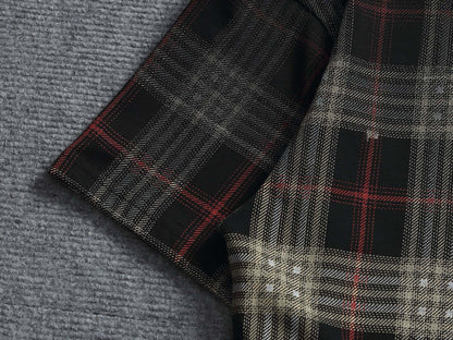 260421 New high-quality checked three-dimensional gradient printed T-shirt