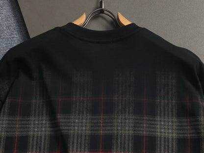260421 New high-quality checked three-dimensional gradient printed T-shirt