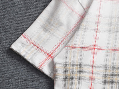 260421 New high-quality checked three-dimensional gradient printed T-shirt
