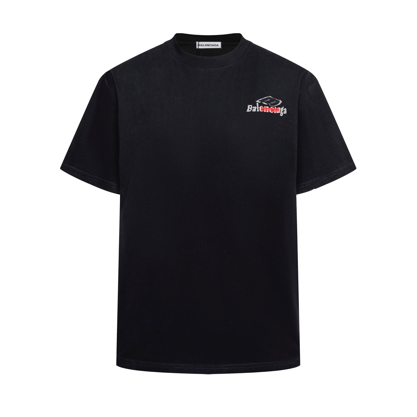 260428 New high-quality double-process embroidered T-shirt with fabric applique design