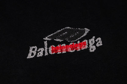 260428 New high-quality double-process embroidered T-shirt with fabric applique design