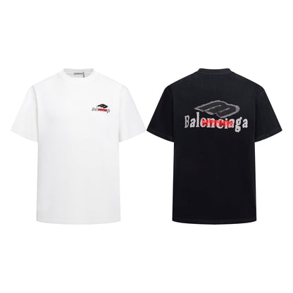 260428 New high-quality double-process embroidered T-shirt with fabric applique design