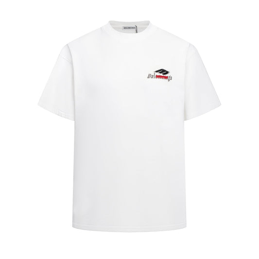 260428 New high-quality double-process embroidered T-shirt with fabric applique design