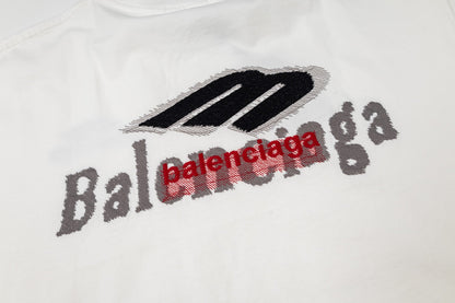 260428 New high-quality double-process embroidered T-shirt with fabric applique design