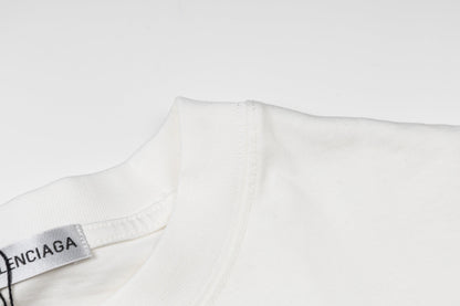 260428 New high-quality double-process embroidered T-shirt with fabric applique design