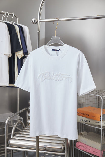 260428 New high-quality daily-style bead-studded ballpoint T-shirt