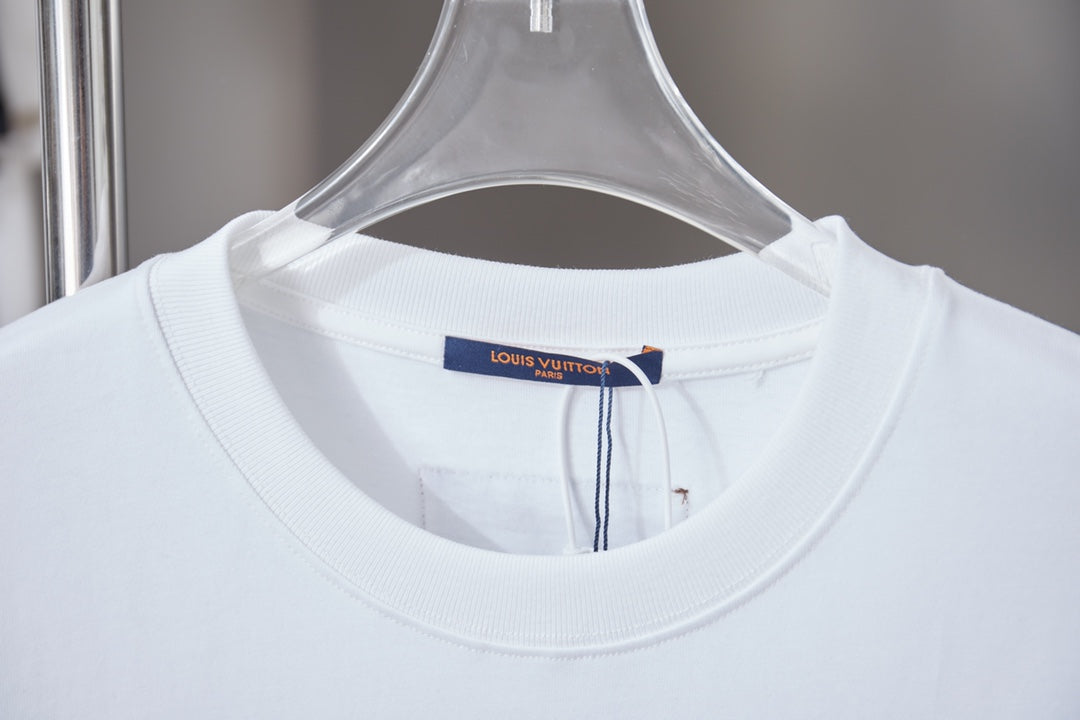 260428 New high-quality daily-style bead-studded ballpoint T-shirt