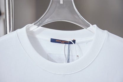 260428 New high-quality daily-style bead-studded ballpoint T-shirt