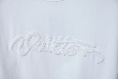 260428 New high-quality daily-style bead-studded ballpoint T-shirt