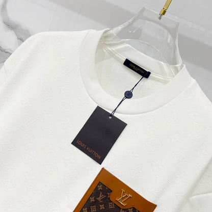 260428 New high-quality textured jacquard pocket T-shirt