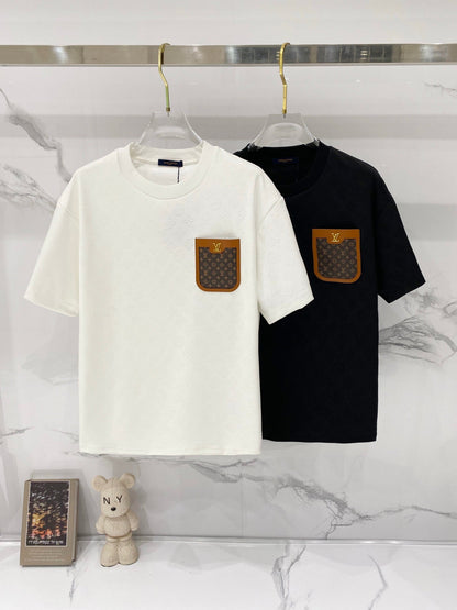 260428 New high-quality textured jacquard pocket T-shirt