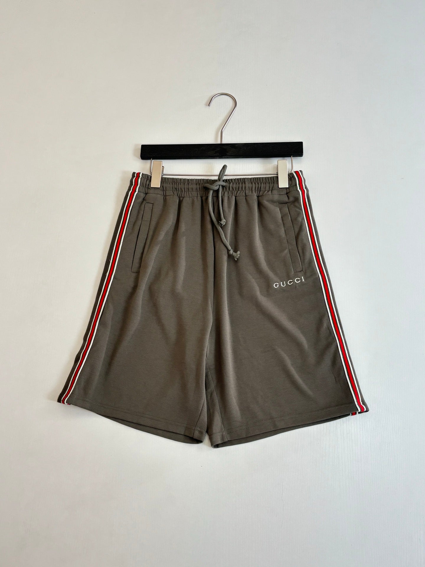 260428 New high-quality cotton striped contrast-colored woven belt letter short pants set