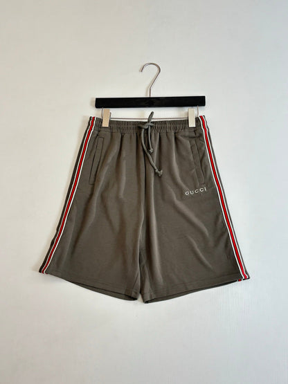 260428 New high-quality cotton striped contrast-colored woven belt letter short pants set