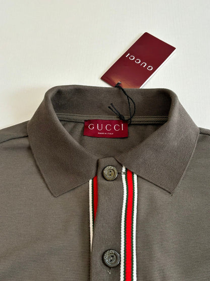 260428 New high-quality cotton striped contrast woven tie letter POLO set