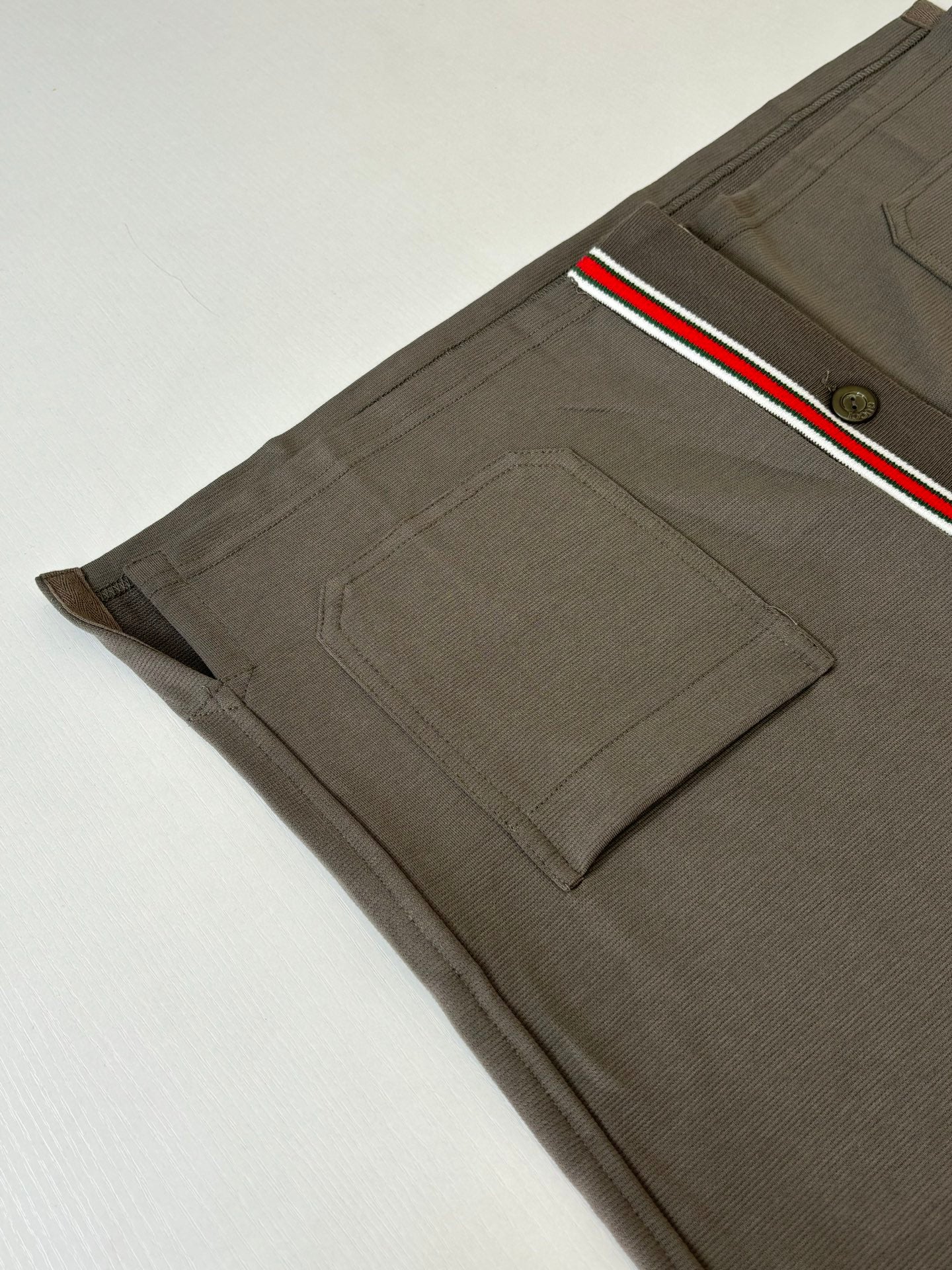 260428 New high-quality cotton striped contrast woven tie letter POLO set
