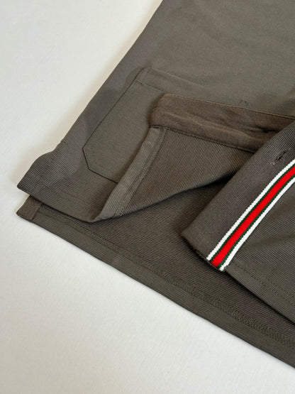 260428 New high-quality cotton striped contrast woven tie letter POLO set