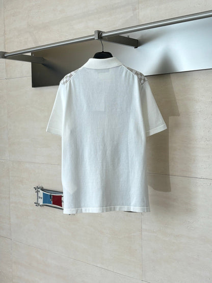 260428 New high-quality checked jacquard knitted short-sleeved shirt