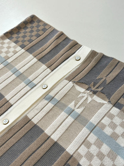 260428 New high-quality checked jacquard knitted short-sleeved shirt