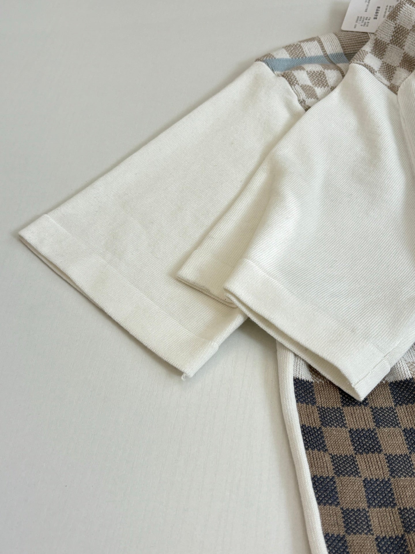 260428 New high-quality checked jacquard knitted short-sleeved shirt