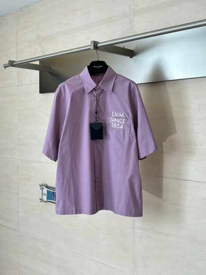260428 New high-quality letter-stitched short-sleeved collar shirt