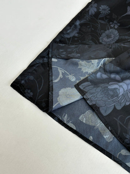 260428 New high-quality butterfly flower printed full-silk suit short-sleeved collar shirt