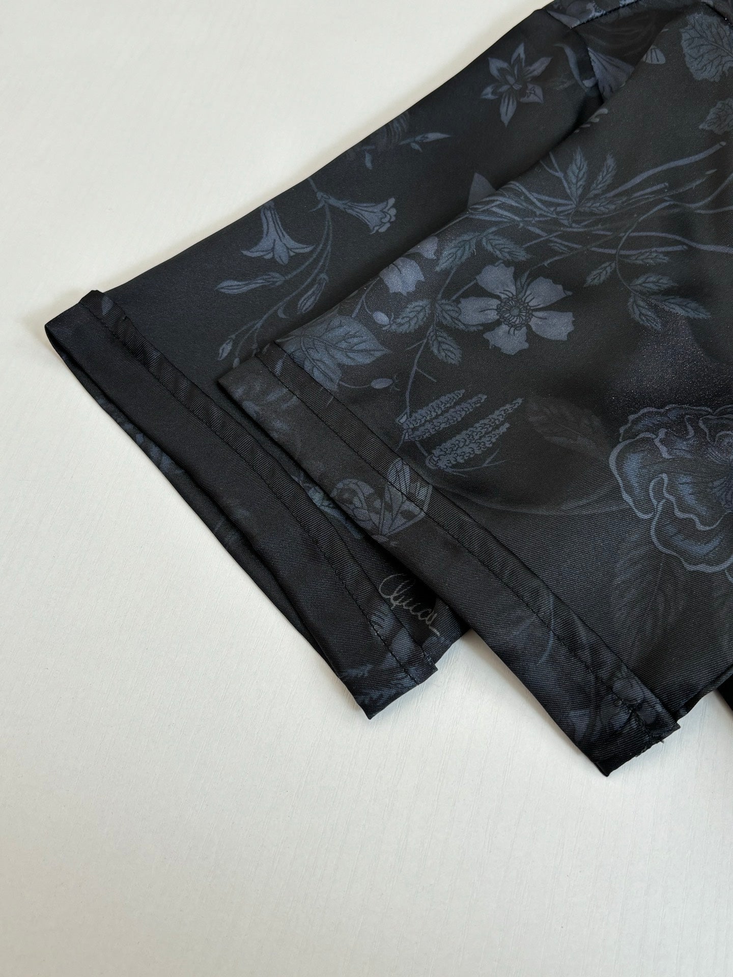 260428 New high-quality butterfly flower printed full-silk suit short-sleeved collar shirt