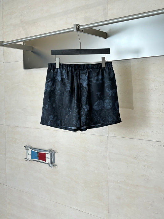 260428 New high-quality butterfly flower printed full-pattern brocade short pants set