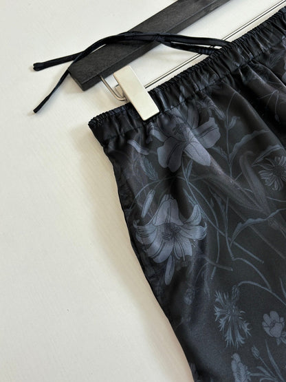 260428 New high-quality butterfly flower printed full-pattern brocade short pants set