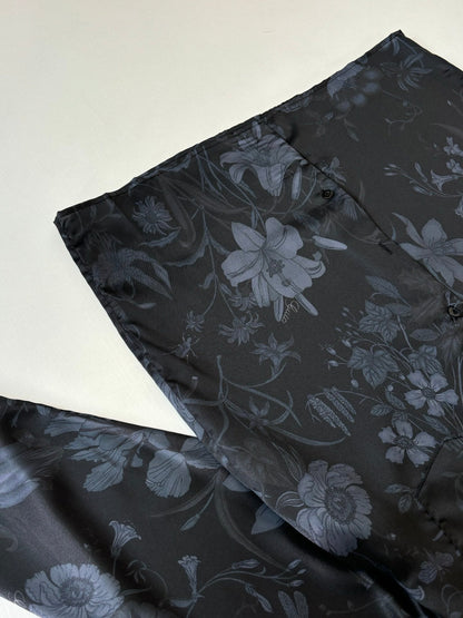 260428 New high-quality butterfly flower-printed satin long-sleeved shirt