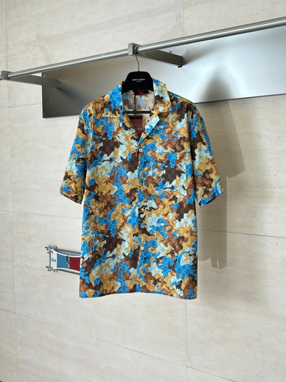 260428 New high-quality color-matched full-print short-sleeved shirt set