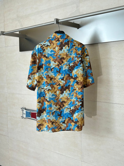 260428 New high-quality color-matched full-print short-sleeved shirt set